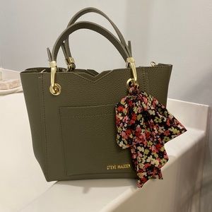Steve Madden Olive Green Handbag with Crossbody Strap